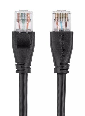 RJ45 Cat 6 Ethernet Patch Cable, 1Gpbs Transfer Speed 15 Foot Long 10 Pack Black