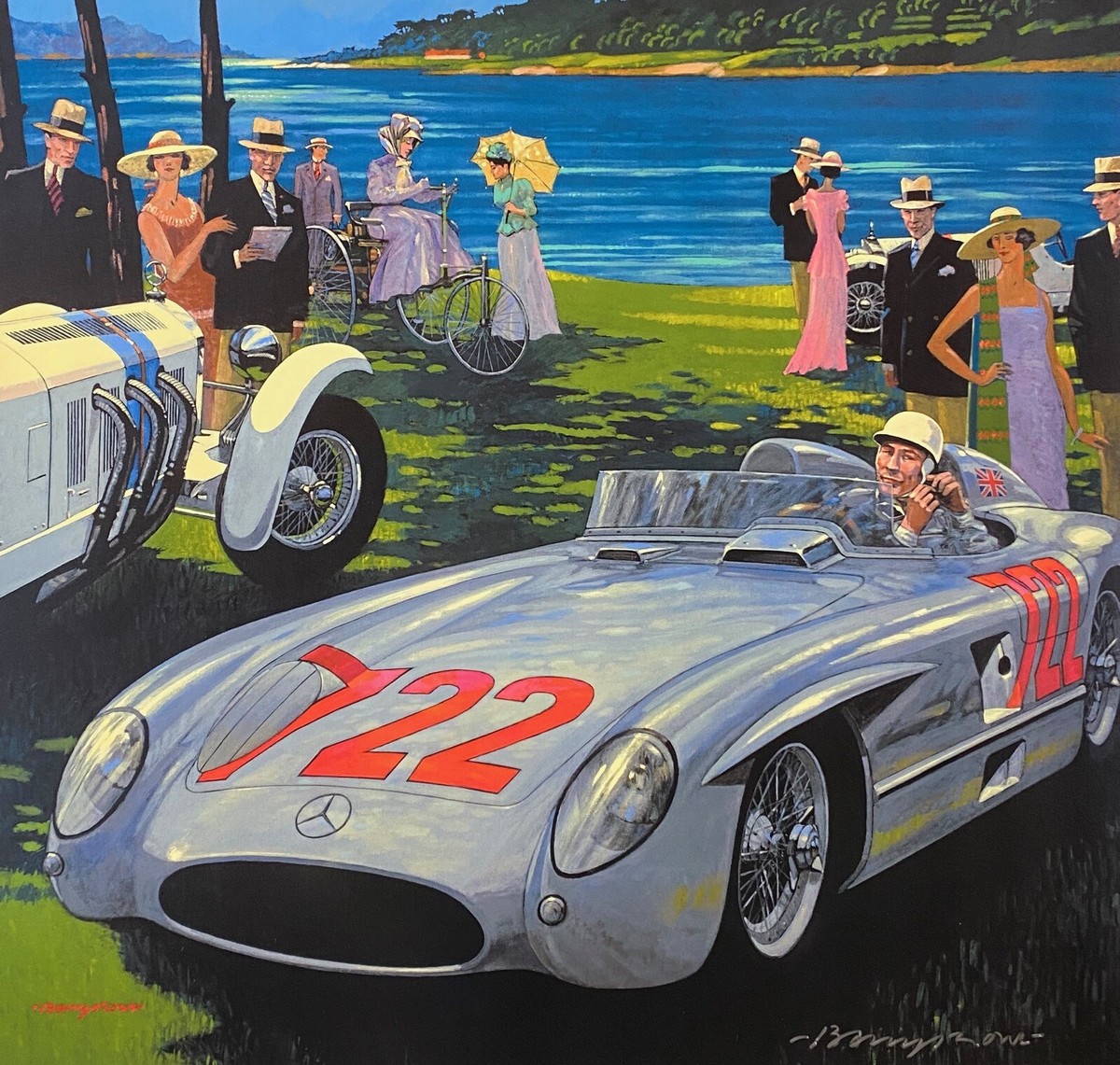 2011 SIGNED Pebble Beach Concours Poster MERCEDES-BENZ 300 SLR