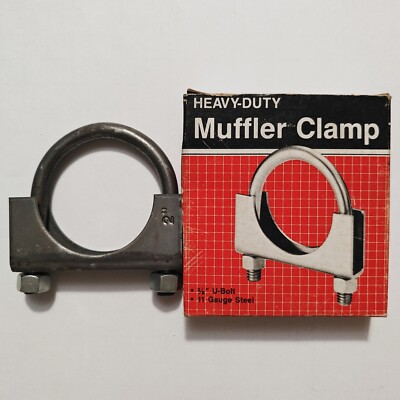 2'' Inch Heavy Duty Muffler Clamp - 3/8 U Bolt - AMGAUGE H200 19JS0066-E4 NOS NIB