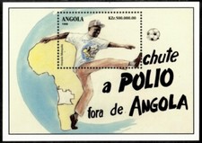 Angola 1998 - Polio - Souvenir Stamp Sheet - Scott #1033 - MNH
