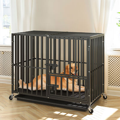 in Heavy Duty Dog Crate Cage Strong Metal XL Large Kennel