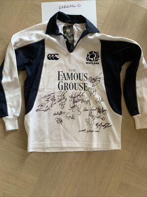 Schottland 2005-07 Auswärts Rugby Trikot signiert vom ganzen Kader