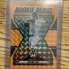 2022 Panini Mosaic Baseball Shane Baz Rookie Debut Orange Reactive /99 TB Rays