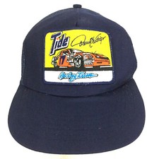 Vtg Darrell Waltrip Tide Patch Hat Nascar Racing USA Mesh Snap Back Trucker Cap