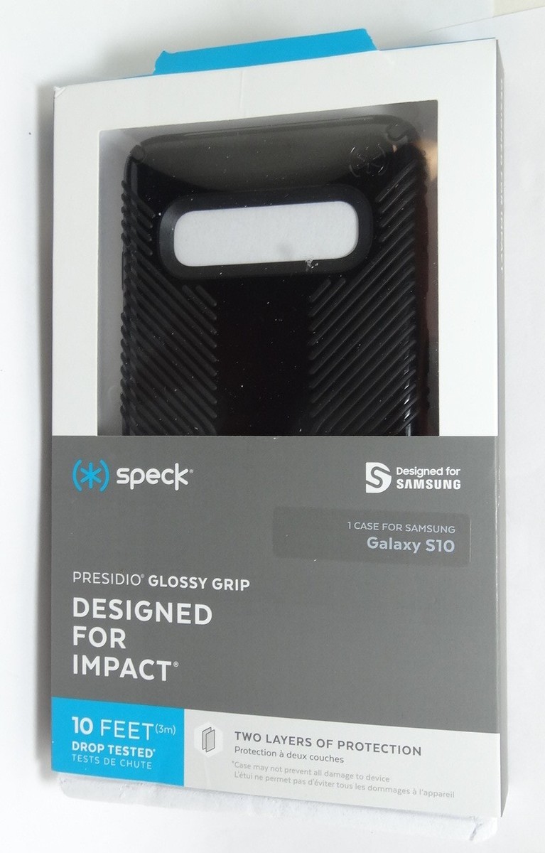 Speck Presidio Glossy Grip Case for Samsung Galaxy S10 Black