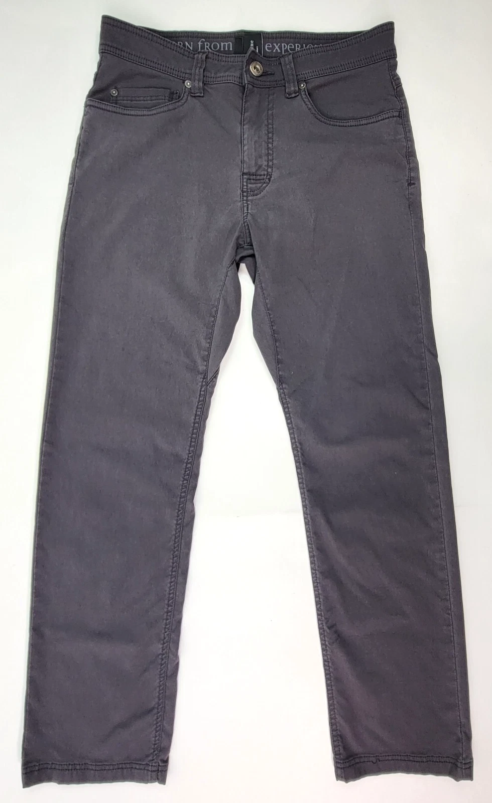 prAna Breathe Mens Pants Sz 30X28.5 Slim Fit Stretch Brion Hiking Trail Gray