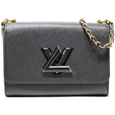 LOUIS VUITTON Epi Twist MM Shoulder Bag M21117 Black Leather Used