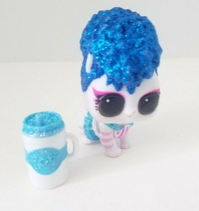 lol doll with blue glitter hair