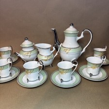 Vintage Classic Porcelain Czech Republic Design, Full Coffee/Tea Set for 6