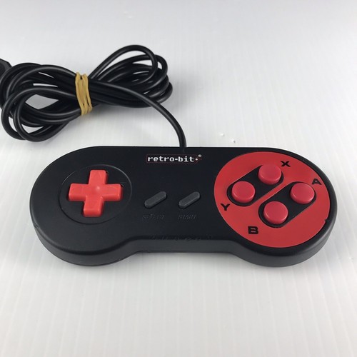 Retro-Bit SNES Controller Retro Bit Wired Red & Black NES Tested - Picture 6 of 7