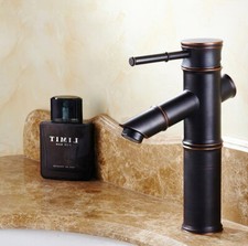 Oil Rubbed Bronze Bamboo Style Bathroom Basin Sink Faucet Mixer Tap Gnf073