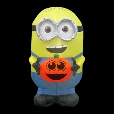 Halloween Inflatable Minion Dave Holding Pumpkin Airblown Lighted Outdoor Decor