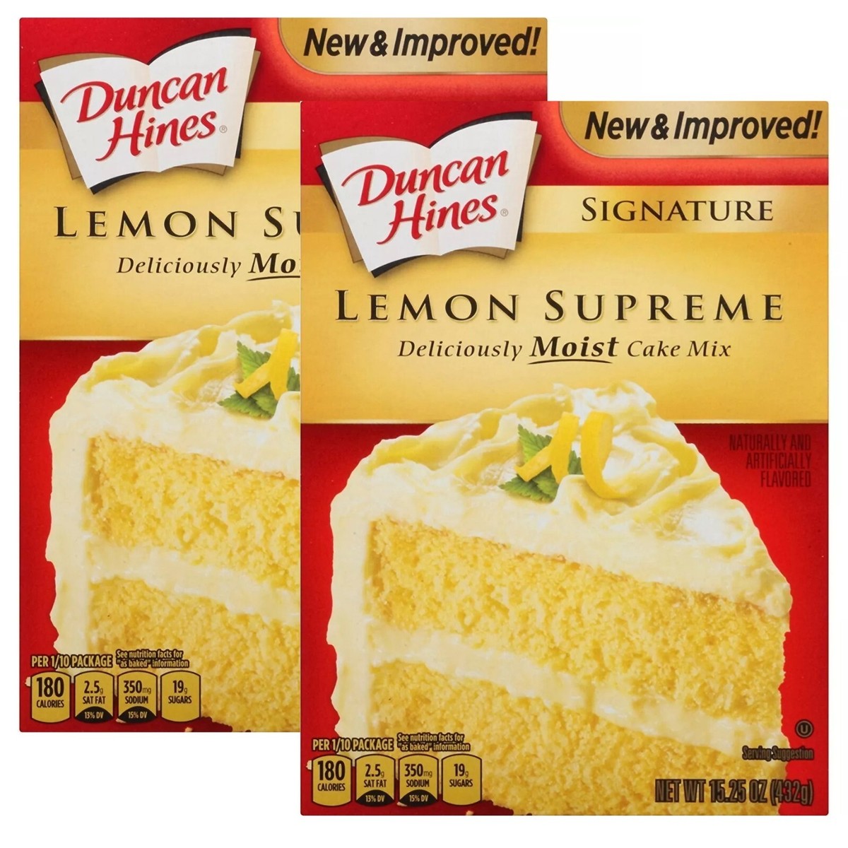 Duncan Hines Signature Lemon Supreme Cake Mix 15.25oz (pack of 2
