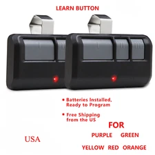 For LiftMaster 893Max Garage Door Opener Remote 893LM YE GRN ORG RD Learn Button