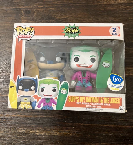 Funko Pop! Vinyl: 2 Pack Surf's Up! Batman & The Joker F.Y.E Exclusive OPEN NEW!