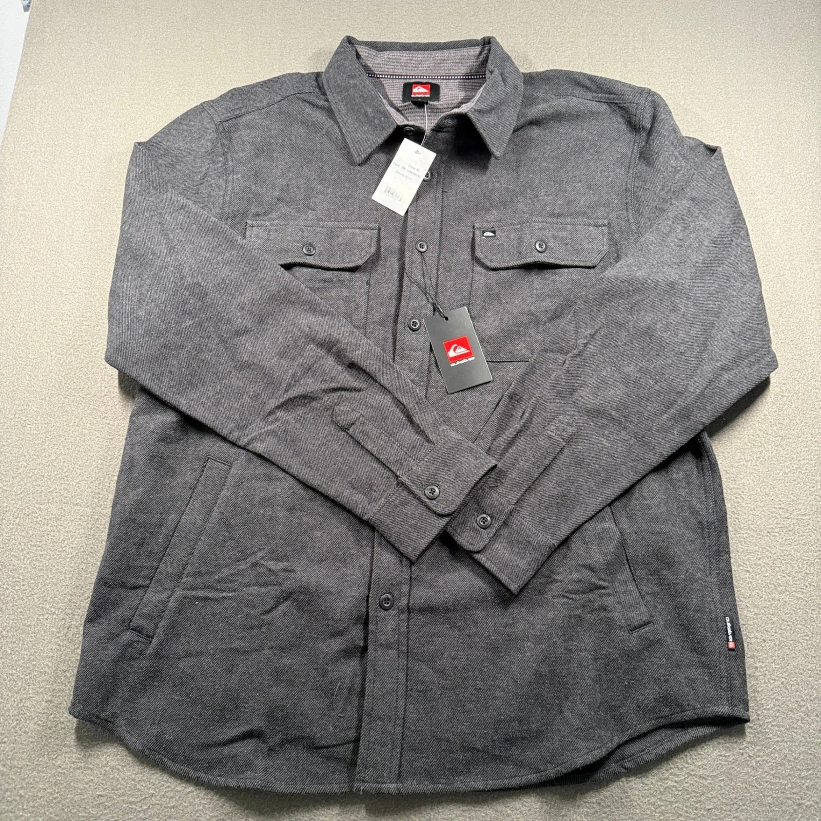 Quiksilver Men Large Anthracite Gray Heavy Twill Shirt Jacket QSM35LW142 - product detail image 1