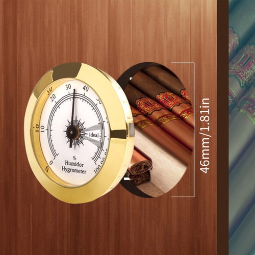 Digital Cigar Humidor Hygrometer Thermometer Temperature Round Gauge New - Foto 11 di 11