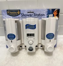 The Dispenser Aviva Design Shower Station Two Dispensers, Radio, And Clock