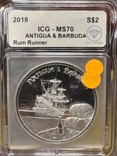 2018 Silver Antigua & Barbuda Rum Runner ICG MS70 IDC Verified