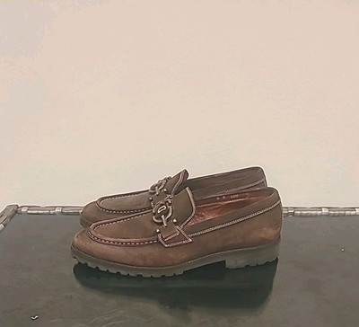 DONALD PLINER LORE DISTRESSED SUEDE BROWN LOAFERS SZ 8.5M