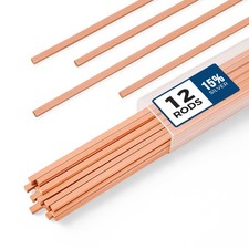 15 Silver Brazing Rods Phos Copper Alloy 0.050 x 1/8 x 10 HVAC Welding