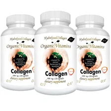 3 Bottles Collagen Supplement - Hair Growth, Skin Glow & Joint Flexibility