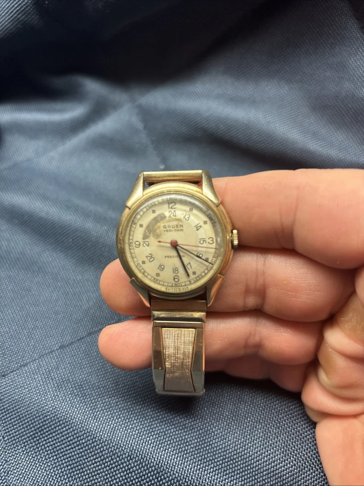 Gruen Veri Thin Wrist Watch, featuring a distinct Pan-Am 24 Hour Military Dial, - Image 2 of 4