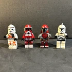 LEGO Star Wars Clone Trooper Minifigure Lot of 4 White/Red Figures