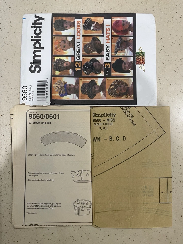 SHANTI Simplicity 9560 12 Great Looks from 3 easy Hats African Fashion VTG HTF - Image 2 of 4