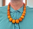 Large Baltic Amber Necklace 159g Butterscotch Natural Beads Vintage 62cm