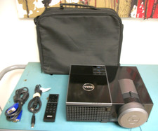 DELL 4220 DLP Front Projector w/PWR Cord Connection Cable Remote Control Case RF