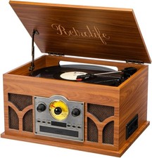 10-in-1 Record Player Built-in Speakers Wireless CD Playback