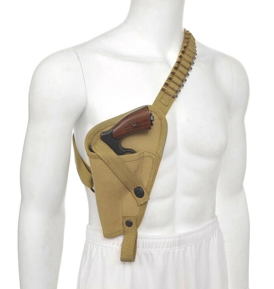 US M3 Victory Revolver Pilots Canvas Shoulder Holster Shell loops