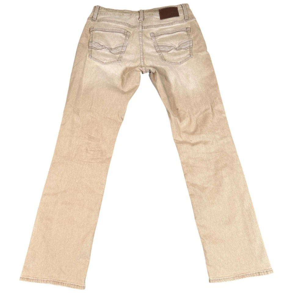 Pantalones BKE Jake Rectos Caqui Para Hombre 32x32 Beige Pierna Algodón Elastizado Hebilla Informal Foto 2 de 3