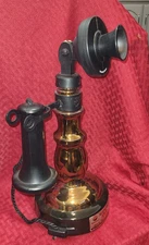 Vintage Jim Beam Whiskey  Decanter Gold 1897 Phone Desk Set Empty 