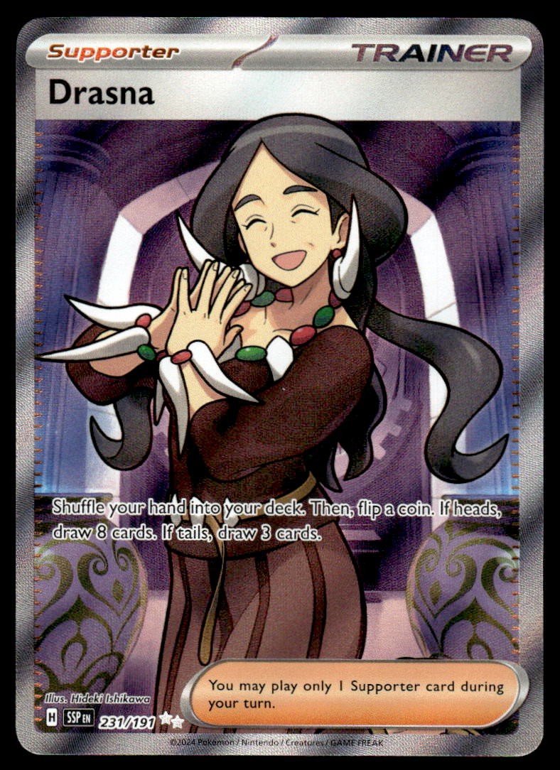 Pokemon TCG SV08: Surging Sparks #231/191 Drasna Holo NM