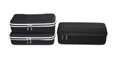 Lot of 3 Hard Portable Cases Mchoi & Khanka Hard Travel Zip Cases Black
