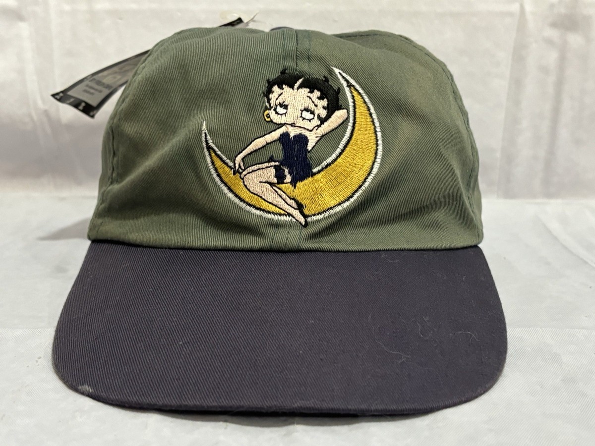 美品BETTY BOOP BASEBALL CAP Betty Boop Hat NEW Vintage 1990s King Features Over The Moon
