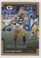 2017 Panini Donruss Retail Press Proof Bronze Clay Matthews #103 kq9