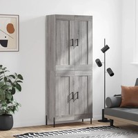 Highboard Grau Sonoma HöHe 180 Cm Breite 69,5 Cm Tiefe 34 Cm Holzwerkstoff