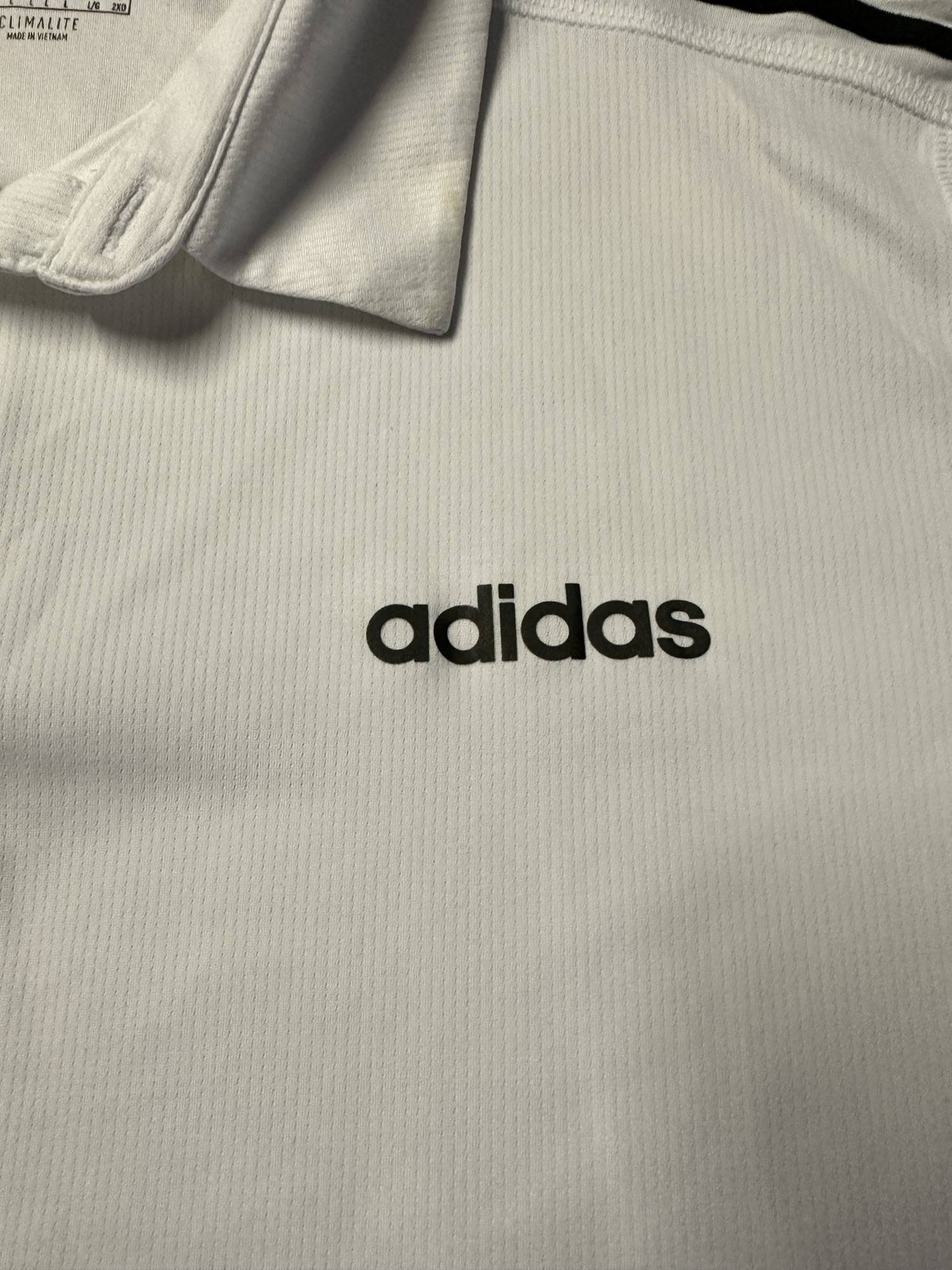 Adidas Climalite Short Sleeve Golf/Tennis Polo Shirt Large White image 2