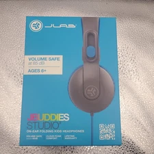 JLab Studio 2 Wired Kids Headphones, Volume Safe, School, Travel, 3.5mm, On-Ear