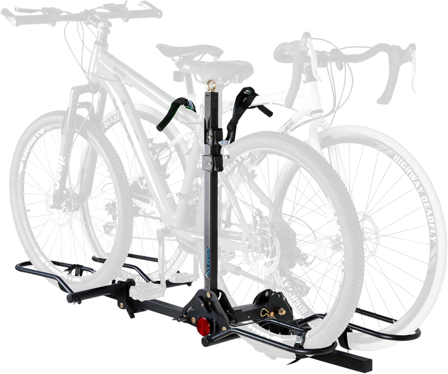 Hitch Mounted 2 Bike Rack 200lb Lock Fold Tilt 2in Receiver Fat Tire Ebike Rack!