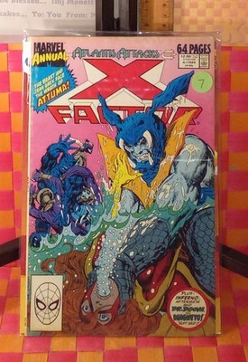 Comic book, X Factor, Atlantis Attacks, Vol. 1, #4 Annual, 64 pages, vtg. 1989 b