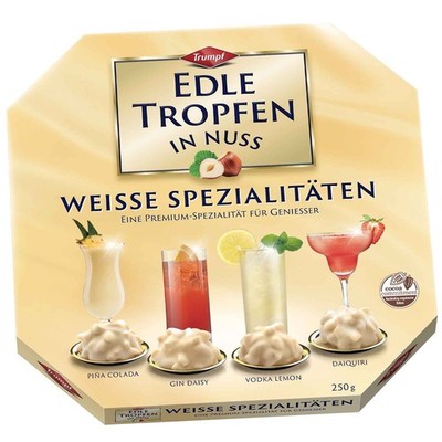 Trumpf EDLE TROPFEN -WHITE chocolates 250g./1 box -Made in Germany-FREE SHIPPING