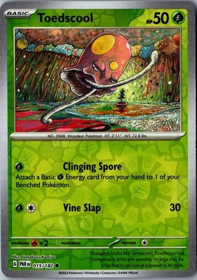 Toedscool Reverse Holo 015/182 Common Paradox Rift Lightly Played Pokemon Card