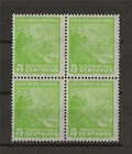 Chile 1931 Sc# C22 Airmail Plane Condor on Andes 5c block 4 MNH