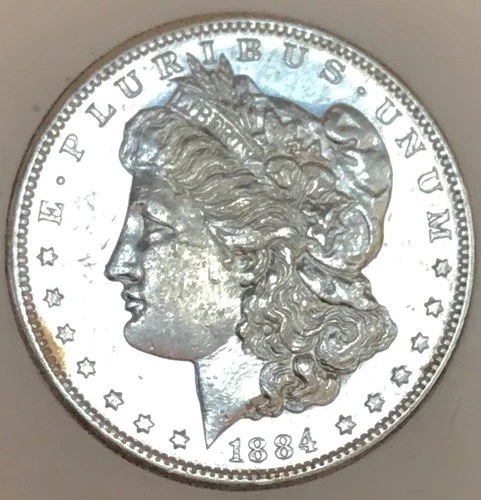 1884 S MORGAN SEMI PROOF LIKE! RARE KEY DATE! MUST SEE BEAUTY! WOW COIN NR#64656