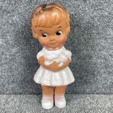 Vintage 1962 Edward Mobley African American Girl With Bear Soft Vinyl Doll AA