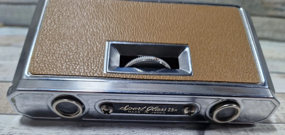 Vintage Opera Glasses by ROSS Folding Silver/Beige 25x Zoom Pocket Binoculars  - Image 3 of 4